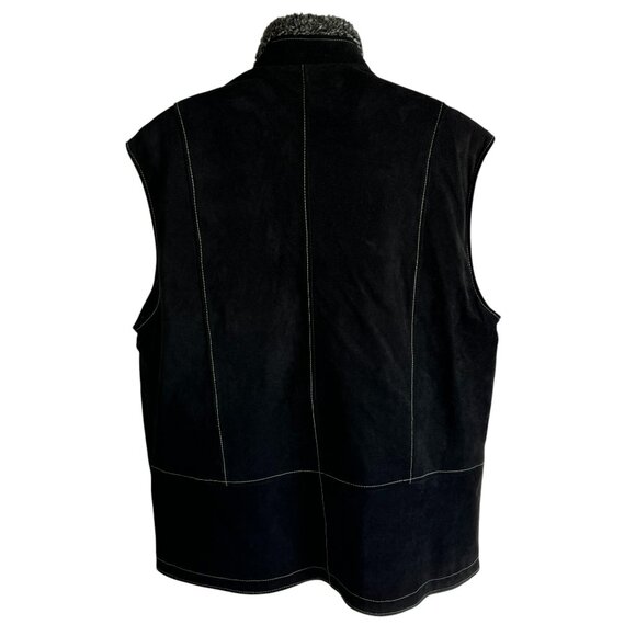 Vintage Pelle Nova di Riviera Shearling Vest – Women’s Black Leather Outerwear - Picture 9 of 13
